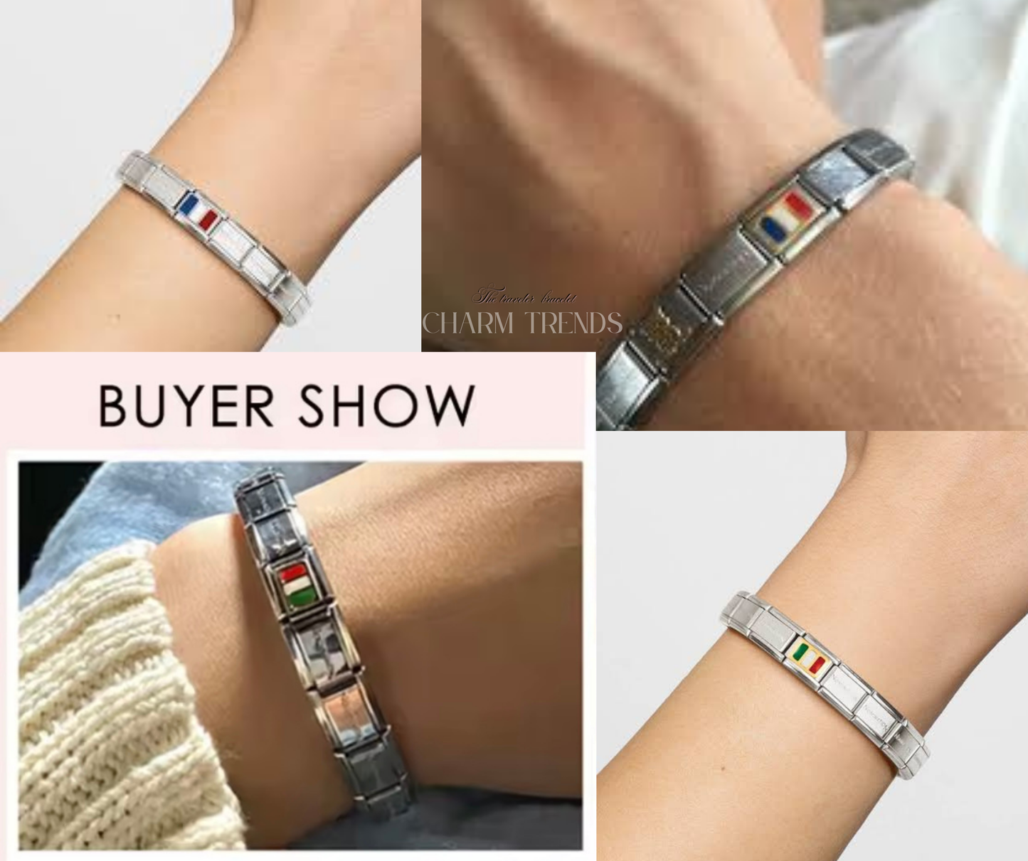 "World Flags Traveler Bracelet Charm"