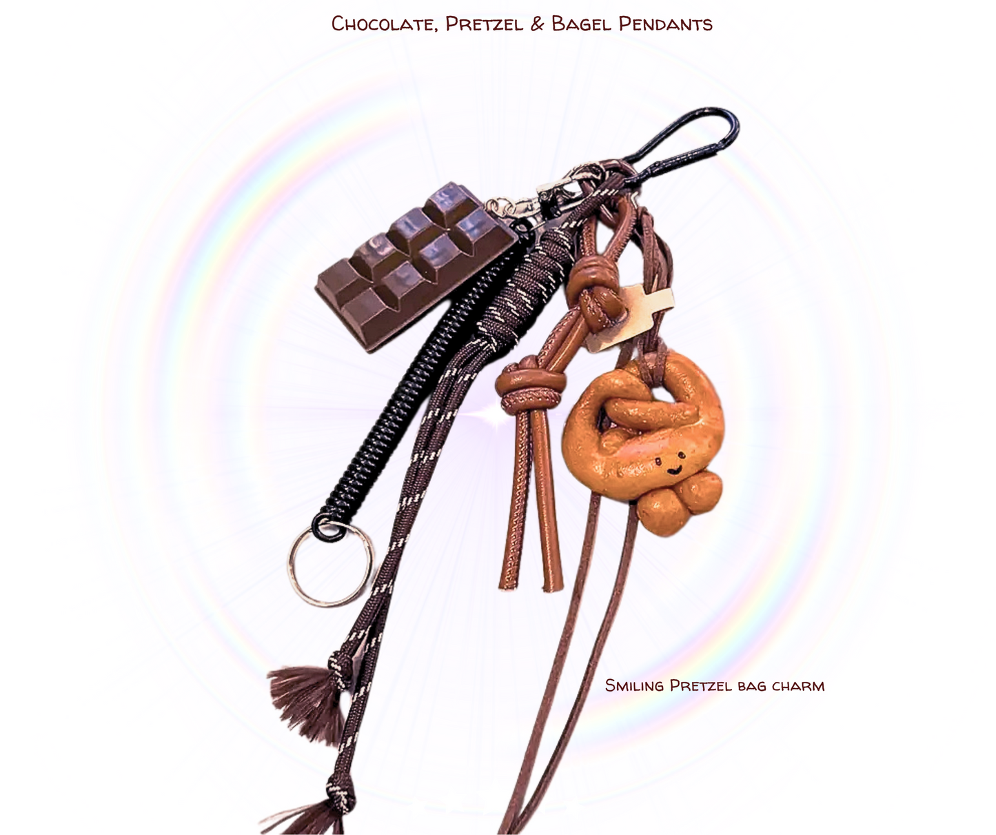 Chocolate, Pretzel & Bagel  bag charm Pendants  the charm trends online shop