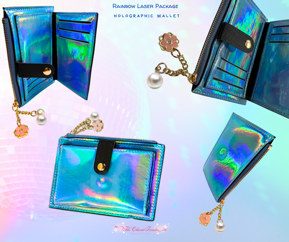Holographic- Wallet-charm-card-holder-keychain-THECHARMTRENDS.ONLINESHOPPING