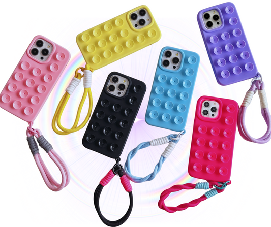 Macaroon Color Suction Cup Phone Case and Matching Hand Rope