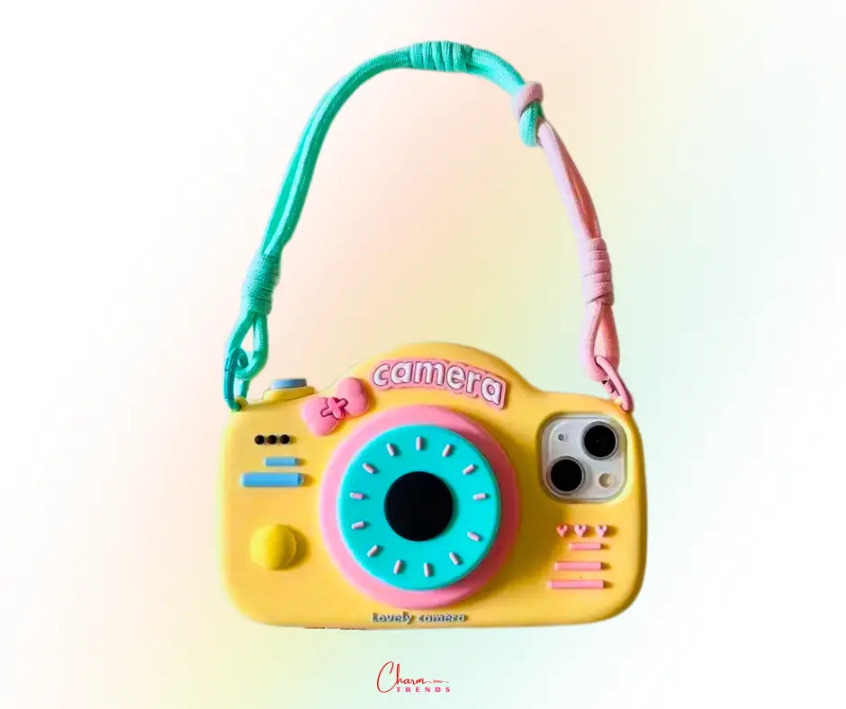 Cartoon Style iPhone Charm Case & Hand Strap. Charm Trends