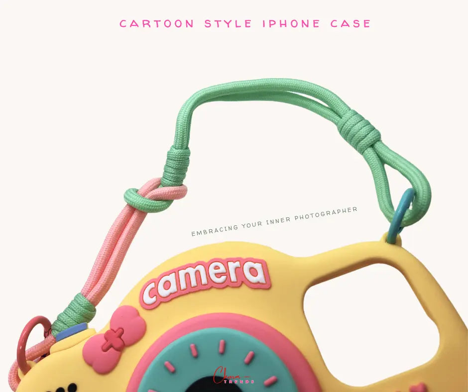 Cartoon Style iPhone Charm Case & Hand Strap. Charm Trends