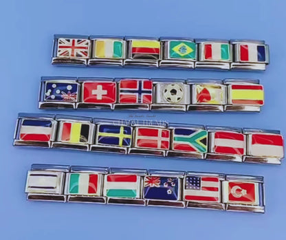 "World Flags Traveler Bracelet Charm"