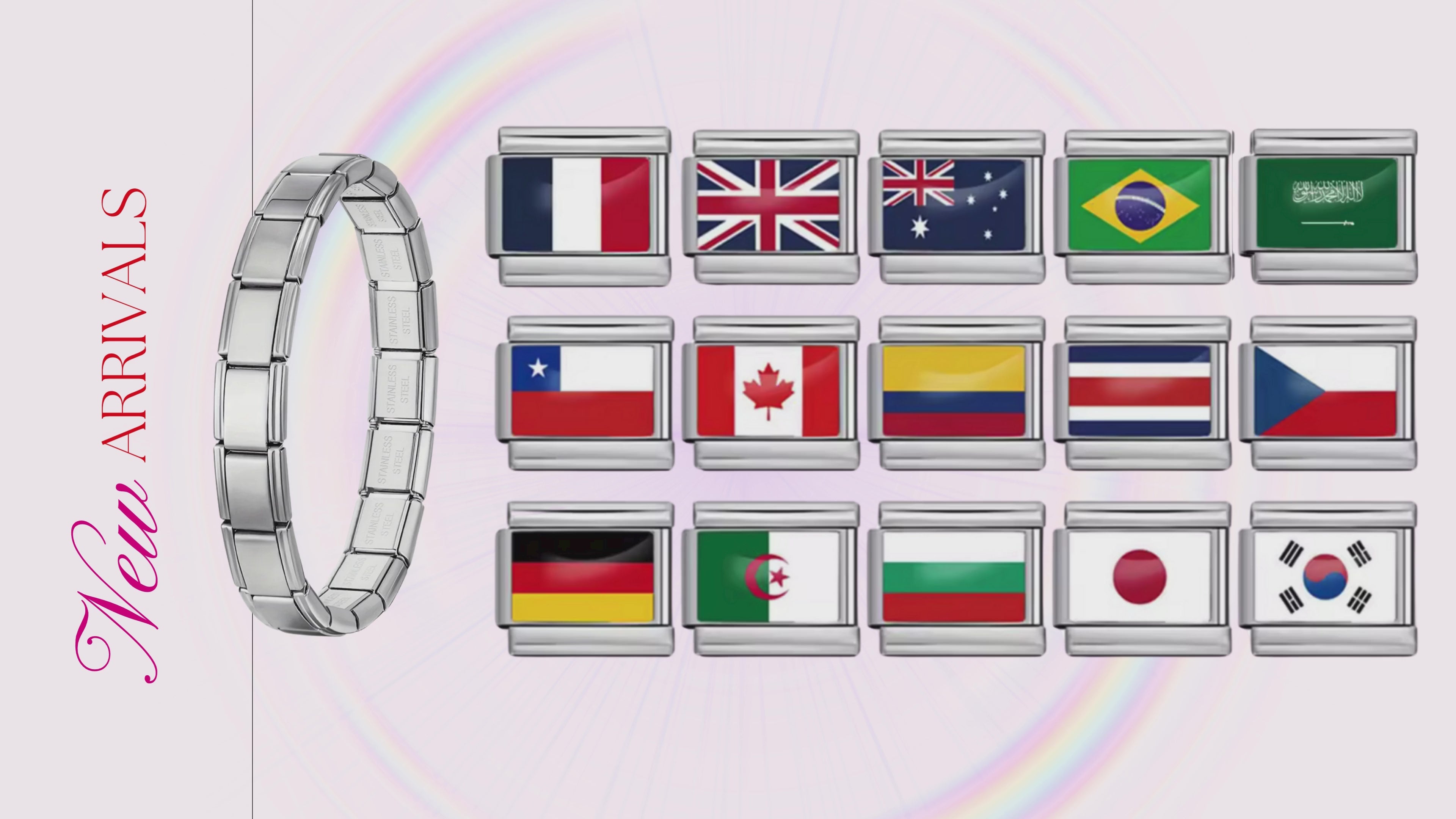 Load video: world national flags. the traveller bracelets
