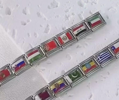 "World Flags Traveler Bracelet Charm"